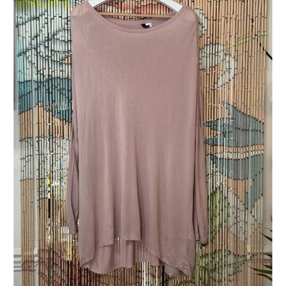 H&M Divided Round Neck Long Sleeve Knit Tunic Sweater, Blush Pink Women's 10 - Picture 1 of 11